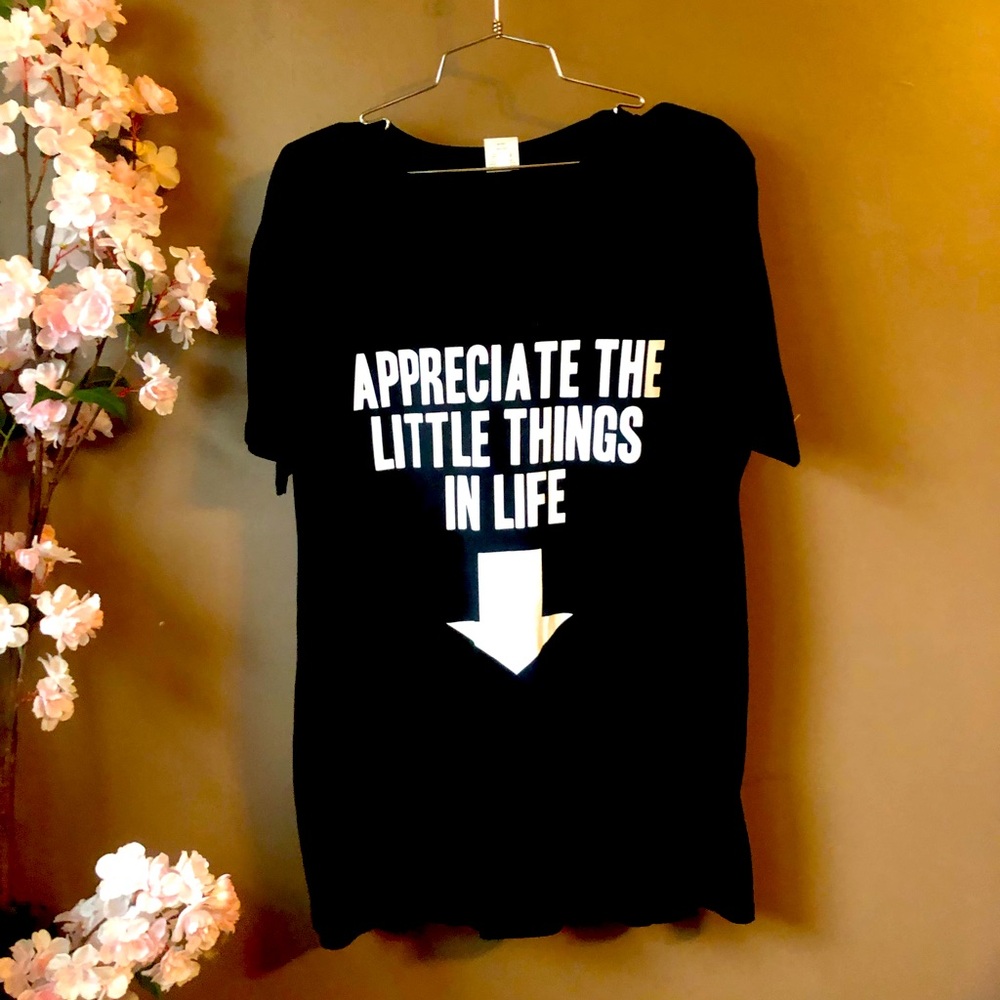 Funny graphic T-Shirt. “Appreciate the small things”